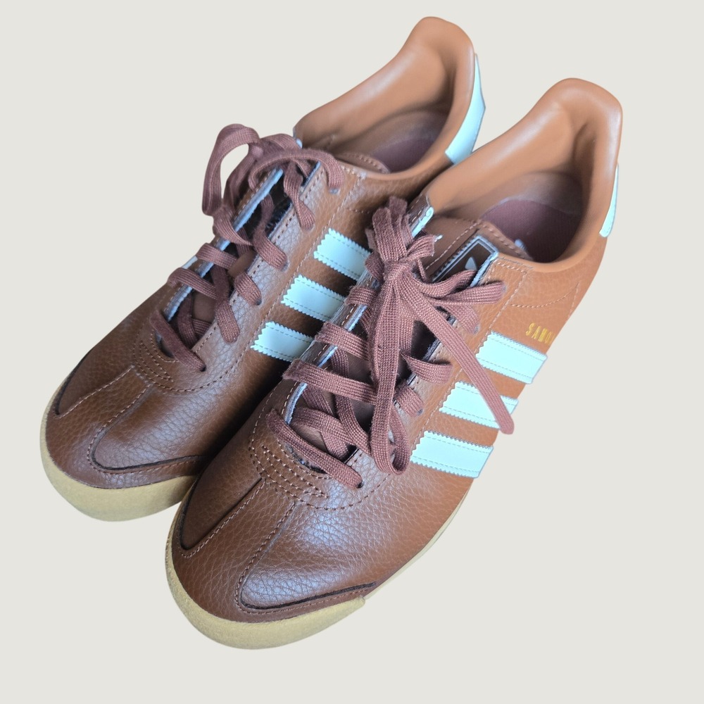 Adidas Samoa Brown White Gum Leather Sneakers Shoes JH6709 Men 7.5 Women 8.5 New